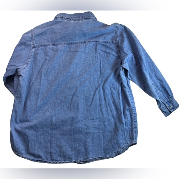 Disney Vtg Pooh “Bee a Friend” Blue Denim Button Down Shirt w/ Embroidery - Picture 2 of 4